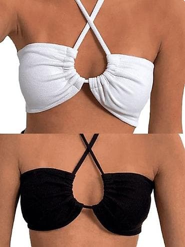 Crop top majica oko vrata sa elastinom na lalafo.rs Crop top majica oko vrata sa elastinom