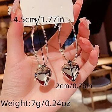 Minđuše – velike obruče sa visećim srcem Od Nerđajućeg Hiruškog na lalafo.rs — 6 Minđuše – velike obruče sa visećim srcem Od Nerđajućeg Hiruškog — 6