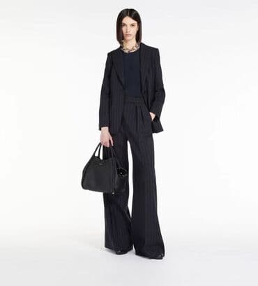 💫Ženski dvodelni odelo set – blejzer i široke pantalone na pruge 3500 na lalafo.rs 💫Ženski dvodelni odelo set – blejzer i široke pantalone na pruge 3500