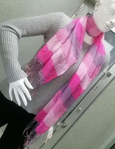 Lagan ženski šal/pašmina sa resama - Dizajn: karirani blokovi u na lalafo.rs — 2 Lagan ženski šal/pašmina sa resama - Dizajn: karirani blokovi u — 2