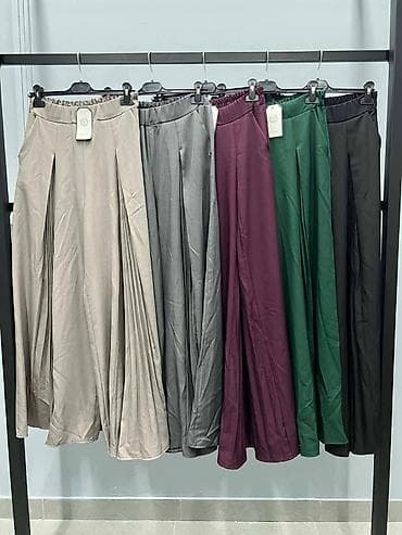 Ženske široke pantalone sa plis detaljima - Model: široke nogavice sa na lalafo.rs — 3 Ženske široke pantalone sa plis detaljima - Model: široke nogavice sa — 3