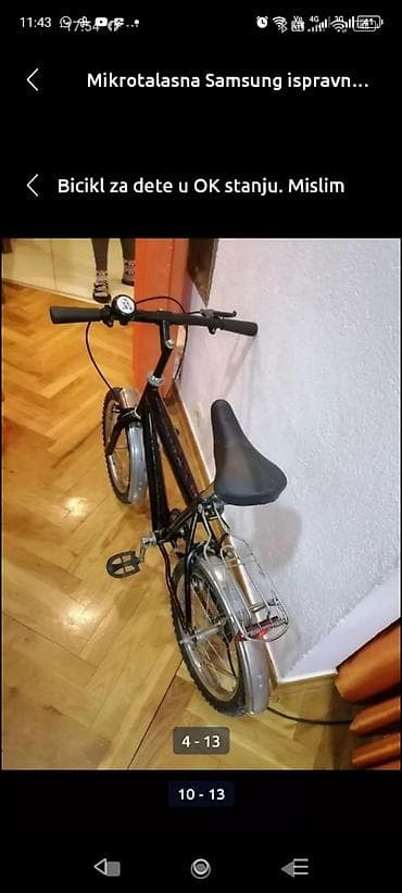 Bicikl za dete mozda do 9 g.
ispravno
Mirjevo na lalafo.rs — 4 Bicikl za dete mozda do 9 g.
ispravno
Mirjevo — 4