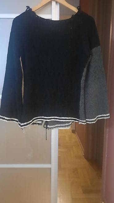 za svaki dan: Ženski pleteni džemper/tunika sa asimetričnim panelima8 - Boje: crna at lalafo.rs — 3 za svaki dan: Ženski pleteni džemper/tunika sa asimetričnim panelima8 - Boje: crna — 3