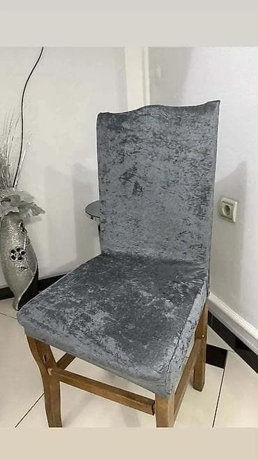 Rastegljive navlake za stolice – baršunasti izgled - Materijal: meka na lalafo.rs — 1 Rastegljive navlake za stolice – baršunasti izgled - Materijal: meka — 1