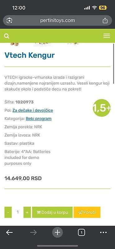 VTech Hop-a-Roo Kangaroo – interaktivna plišana igračka za najmlađe na lalafo.rs — 4 VTech Hop-a-Roo Kangaroo – interaktivna plišana igračka za najmlađe — 4