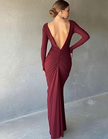 💫Elegantna duga večernja haljina sa dubokim V izrezom na leđima i na lalafo.rs — 1 💫Elegantna duga večernja haljina sa dubokim V izrezom na leđima i — 1
