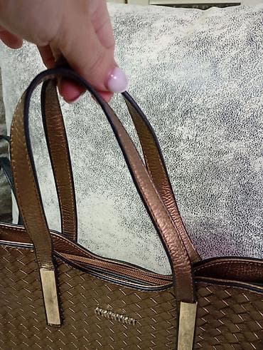 Ženska torba – metalik bronzana, pleteni efekt - Materijal: veštačka na lalafo.rs — 3 Ženska torba – metalik bronzana, pleteni efekt - Materijal: veštačka — 3