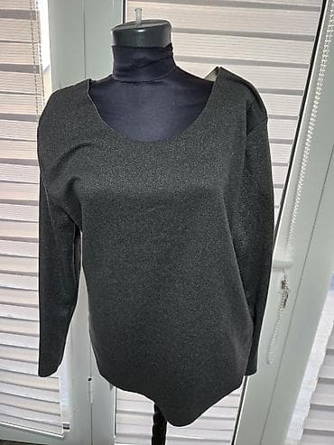 Ženska bluza dugih rukava – tamnosiva - Klasican, ravan kroj sa na lalafo.rs Ženska bluza dugih rukava – tamnosiva - Klasican, ravan kroj sa