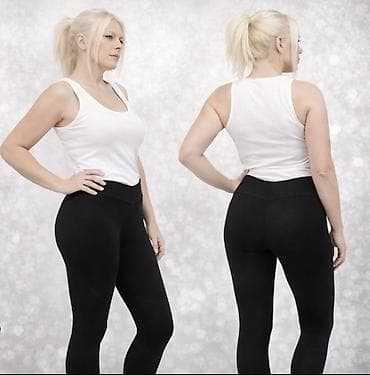 Crne ženske helanke – visokog struka sa V-pojasom - Model: dugačke na lalafo.rs Crne ženske helanke – visokog struka sa V-pojasom - Model: dugačke