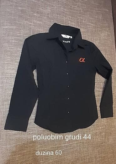 Women's Clothing: Crna ženska košulja s dugim rukavima i kragnom, na kopčanje napred at lalafo.rs — 1 Women's Clothing: Crna ženska košulja s dugim rukavima i kragnom, na kopčanje napred — 1