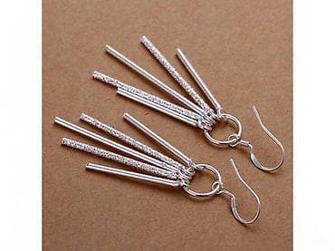 za svaki dan: Dugačke viseće minđuše „munja“ – srebrni sjaj - Dizajn: kružni at lalafo.rs — 3 za svaki dan: Dugačke viseće minđuše „munja“ – srebrni sjaj - Dizajn: kružni — 3