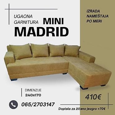 Ugaona garnitura MiniMadrid" Krajnjih dimenzija 240x170 Dvosed se na lalafo.rs — 2 Ugaona garnitura MiniMadrid" Krajnjih dimenzija 240x170 Dvosed se — 2