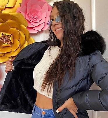 Ženska zimska jakna sa kapuljačom i krznom - Boja: tamno siva/ crna - na lalafo.rs — 2 Ženska zimska jakna sa kapuljačom i krznom - Boja: tamno siva/ crna - — 2