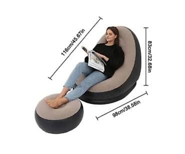 Fotelja sa tabureom na naduvavanje Cena: 4000din Dizajn je ergonomski na lalafo.rs — 1 Fotelja sa tabureom na naduvavanje Cena: 4000din Dizajn je ergonomski — 1