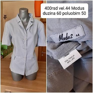 Modus ženska bluza/sako kratkih rukava - Veličina: 44 - Materijal na lalafo.rs — 1 Modus ženska bluza/sako kratkih rukava - Veličina: 44 - Materijal — 1