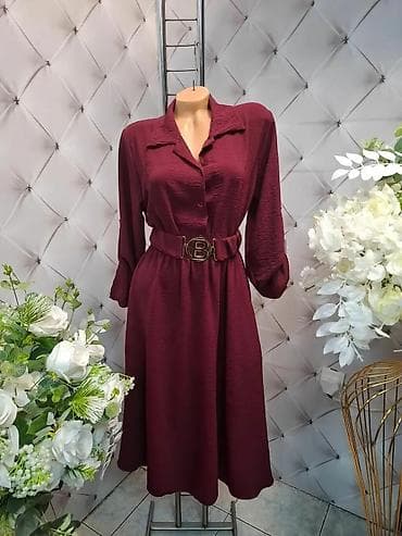 Ženska košulja‑haljina sa kaišem - Kroj: midi dužina, blago A linija na lalafo.rs — 4 Ženska košulja‑haljina sa kaišem - Kroj: midi dužina, blago A linija — 4