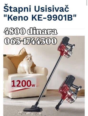 Stick Vacuum Cleaners: Štapni usisivač Keno KE-9901B - Snaga: 1200 W – snažno usisavanje za at lalafo.rs — 1 Stick Vacuum Cleaners: Štapni usisivač Keno KE-9901B - Snaga: 1200 W – snažno usisavanje za — 1