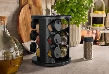 Rotirajući stalak za začine sa staklenim bočicama - Kompaktan na lalafo.rs Rotirajući stalak za začine sa staklenim bočicama - Kompaktan