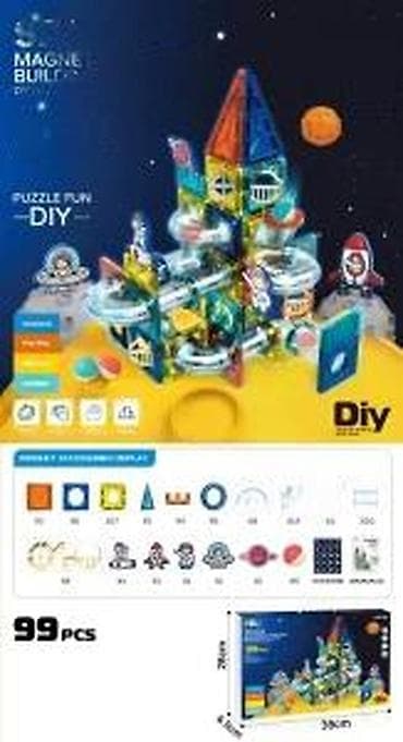 Kreativne i edukativne igračke: SPACE Magnetic Pipeline Building Block – set od 99 delova - Tematski na lalafo.rs — 2 Kreativne i edukativne igračke: SPACE Magnetic Pipeline Building Block – set od 99 delova - Tematski — 2