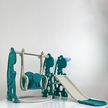 Igraonica 3‑u‑1 za decu – tobogan, ljuljaška i koš - na lalafo.rs Igraonica 3‑u‑1 za decu – tobogan, ljuljaška i koš -