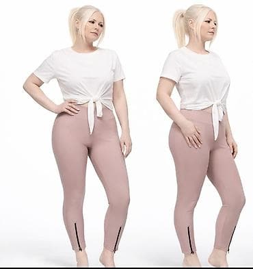 Ženske helanke – puder roze boja, visoki struk, 7/8 dužina. Glatka na lalafo.rs — 2 Ženske helanke – puder roze boja, visoki struk, 7/8 dužina. Glatka — 2