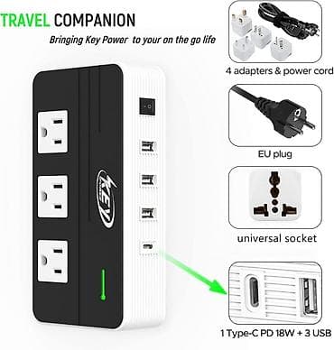 Key Power – putni konverter i univerzalni adapter sa USB-C PD 18W - na lalafo.rs — 5 Key Power – putni konverter i univerzalni adapter sa USB-C PD 18W - — 5