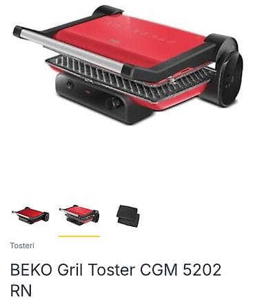 Electronics: Beko gril toster CGM 5202 RN – crveni - Snaga: 2000 W - Termostat sa at lalafo.rs — 3 Electronics: Beko gril toster CGM 5202 RN – crveni - Snaga: 2000 W - Termostat sa — 3