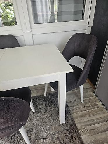 Sets of table and chairs: Trpezarijski set: sto + 4 stolice - Sto pravougaonog oblika u beloj at lalafo.rs — 5 Sets of table and chairs: Trpezarijski set: sto + 4 stolice - Sto pravougaonog oblika u beloj — 5