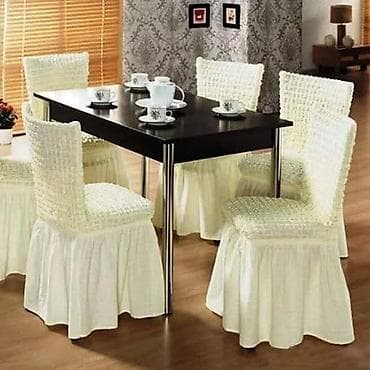 Elegantne elastične navlake za trpezarijske stolice sa volanom - na lalafo.rs — 5 Elegantne elastične navlake za trpezarijske stolice sa volanom - — 5