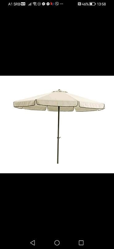 Baštenski suncobran sa bež platnom, idealan za zaštitu od sunca u na lalafo.rs — 6 Baštenski suncobran sa bež platnom, idealan za zaštitu od sunca u — 6