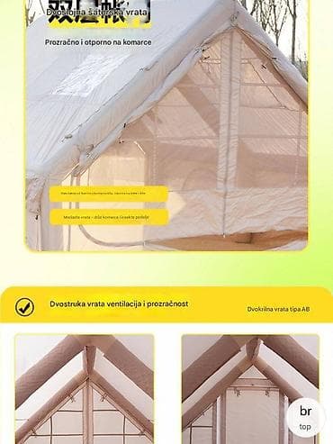 Camping equipment: Šator za kampovanje na naduvavanje – 12 m² - Kapacitet: 6–8 osoba at lalafo.rs — 4 Camping equipment: Šator za kampovanje na naduvavanje – 12 m² - Kapacitet: 6–8 osoba — 4