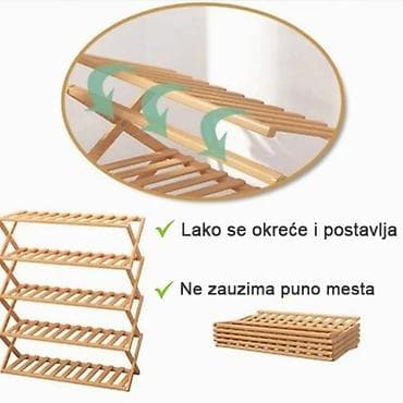 Sklopiva polica- cipelarnik od bambusa (za obucu, cvece, knjige na lalafo.rs — 2 Sklopiva polica- cipelarnik od bambusa (za obucu, cvece, knjige — 2