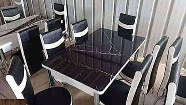 Trpezarijski set – sto sa staklenom pločom i 6 stolica - Dizajn na lalafo.rs — 1 Trpezarijski set – sto sa staklenom pločom i 6 stolica - Dizajn — 1