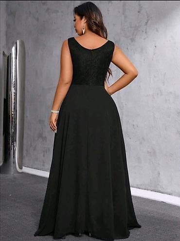 dve suknje po: Elegantna duga crna haljina bez rukava u XL veličini. - Gornji deo at lalafo.rs — 2 dve suknje po: Elegantna duga crna haljina bez rukava u XL veličini. - Gornji deo — 2