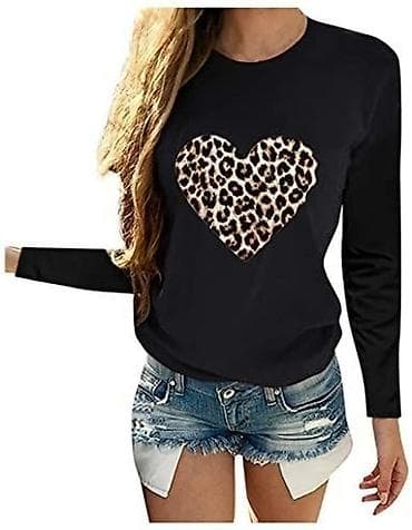 Duksrecica bluza sa elastinom na leopard print srce. Crna,borda,tamno na lalafo.rs Duksrecica bluza sa elastinom na leopard print srce. Crna,borda,tamno