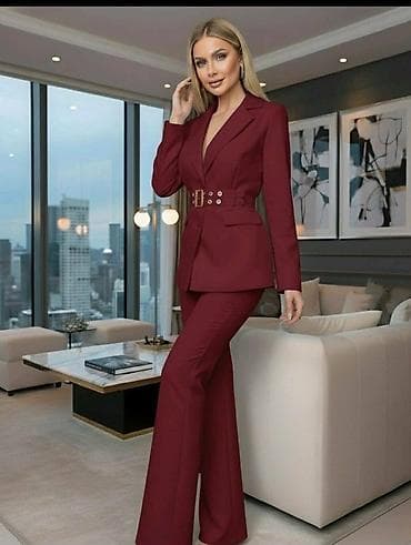 Ženski elegantni komplet – sako i pantalone sa visokim strukom - Kroj na lalafo.rs Ženski elegantni komplet – sako i pantalone sa visokim strukom - Kroj