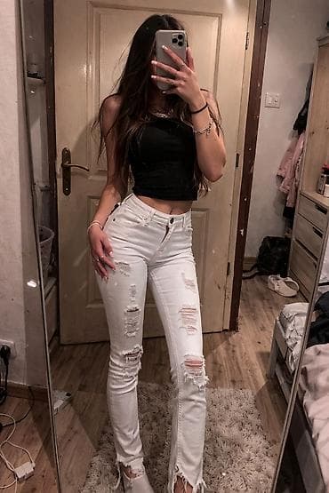 Other: Beli ženski skinny farmerki sa pocepanim detaljima - Model at lalafo.rs — 3 Other: Beli ženski skinny farmerki sa pocepanim detaljima - Model — 3