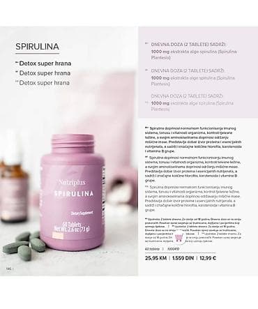 Nutriplus suplementi – Spirulina, Vitamin C Plus (šumeće tablete) na lalafo.rs Nutriplus suplementi – Spirulina, Vitamin C Plus (šumeće tablete)