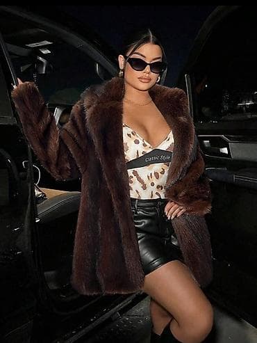 Ženska bundica od veštačkog krzna – tamno braon - Kroj: ravna na lalafo.rs — 2 Ženska bundica od veštačkog krzna – tamno braon - Kroj: ravna — 2