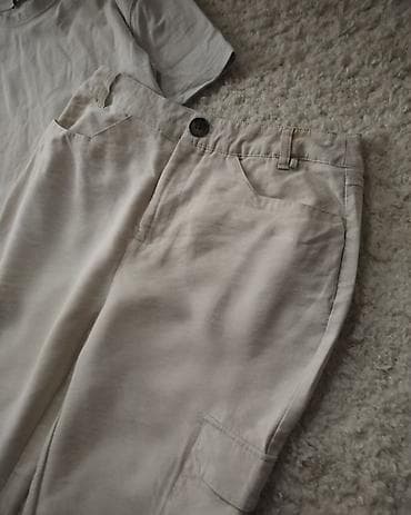 Cargo pantalone duboke tanke u kremkastoj puder boji dubokog struka sa na lalafo.rs — 4 Cargo pantalone duboke tanke u kremkastoj puder boji dubokog struka sa — 4