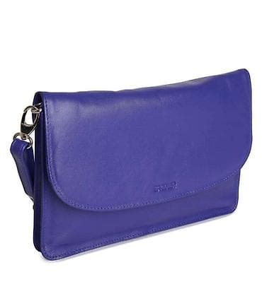 Kožna crossbody/klutch torba – ljubičasto-plava - Materijal: prirodna na lalafo.rs — 2 Kožna crossbody/klutch torba – ljubičasto-plava - Materijal: prirodna — 2