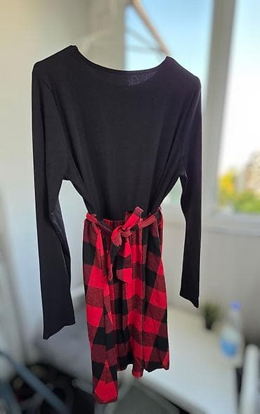 Haljina crno-crvena karirana, sa dugim rukavima - Gornji deo: crna na lalafo.rs — 2 Haljina crno-crvena karirana, sa dugim rukavima - Gornji deo: crna — 2