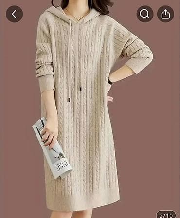 Pleteni džemper-haljina s kapuljačom Kasmir zimske haljine sa na lalafo.rs Pleteni džemper-haljina s kapuljačom Kasmir zimske haljine sa