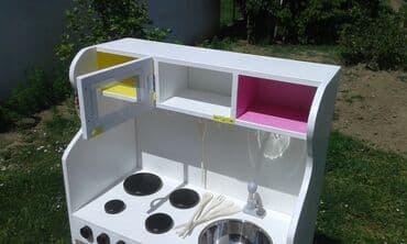 Drawers and cabinets: Dečija drvena kuhinja za igru – ručno izrađena, stabilna i bogato at lalafo.rs — 4 Drawers and cabinets: Dečija drvena kuhinja za igru – ručno izrađena, stabilna i bogato — 4