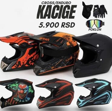 Cross/Enduro kacige – više modela i dezena - Tip: integralne off-road na lalafo.rs Cross/Enduro kacige – više modela i dezena - Tip: integralne off-road