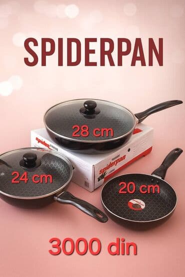 SPIDERPAN set tiganja – komplet od 3 komada - Prečnici: 20 cm, 24 cm na lalafo.rs SPIDERPAN set tiganja – komplet od 3 komada - Prečnici: 20 cm, 24 cm