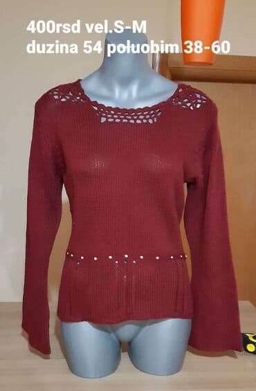 Pletena bordo bluza sa dugim rukavima i dekorativnim detaljima. - na lalafo.rs Pletena bordo bluza sa dugim rukavima i dekorativnim detaljima. -