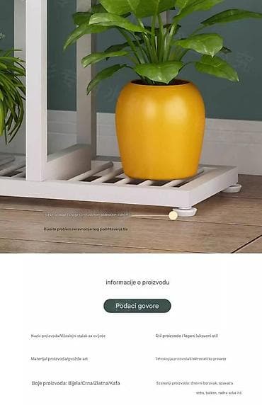 Višenamenski višeslojni stalak za cveće – belo - Konstrukcija sa 8 na lalafo.rs — 4 Višenamenski višeslojni stalak za cveće – belo - Konstrukcija sa 8 — 4