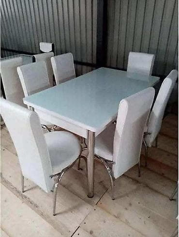 Trpezarijski set – sto sa staklenom pločom i 6 stolica - Dizajn na lalafo.rs — 4 Trpezarijski set – sto sa staklenom pločom i 6 stolica - Dizajn — 4