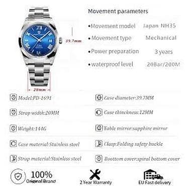 Pagani Design PD-1691 -Crna/Black- Seiko NH35 Mehanizam Potpuno nov na lalafo.rs — 8 Pagani Design PD-1691 -Crna/Black- Seiko NH35 Mehanizam Potpuno nov — 8